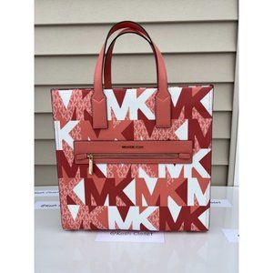 Michael Kors MK Kenly Large Logo Tote Bag - Sherbert Multi